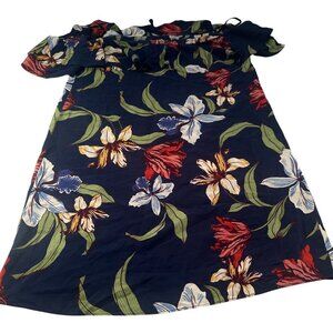 Amanda Uprichard Ethan Floral Dress Womens Silk Off Shoulder Ruffled Mini Small